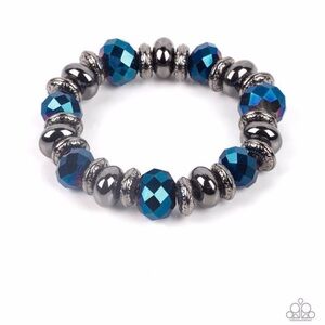 Blue and Silver Beaded Bracelet